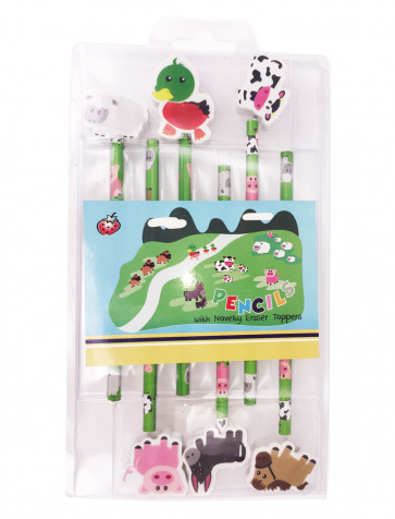 Class Gifts | Farm Animals Pencils & Topper Gift Set